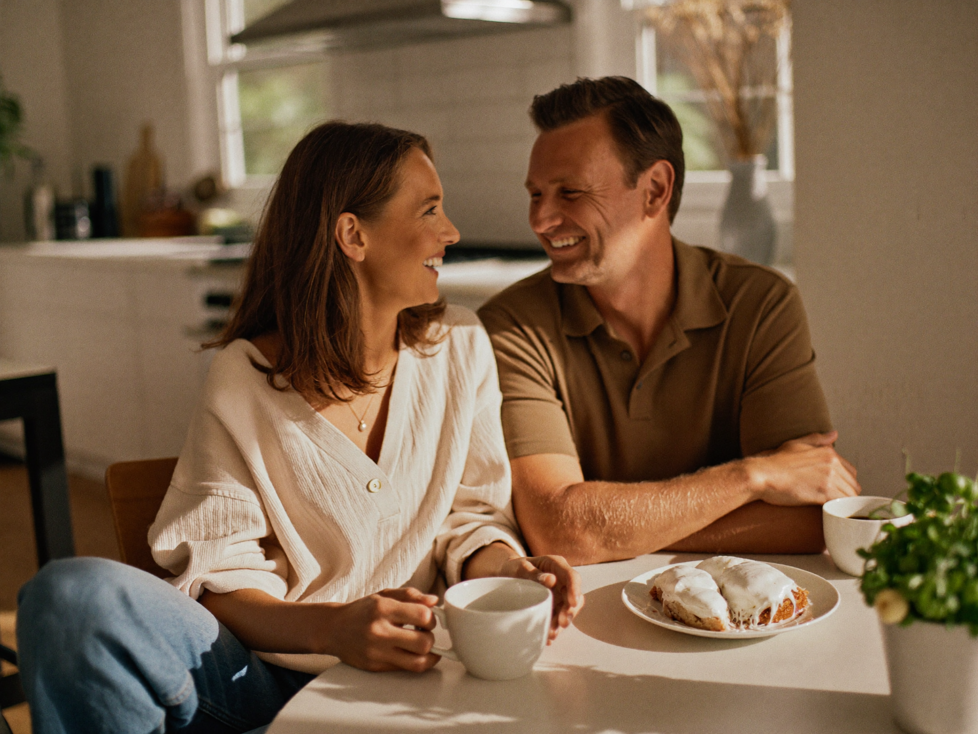 Couple enjoying a calm morning together