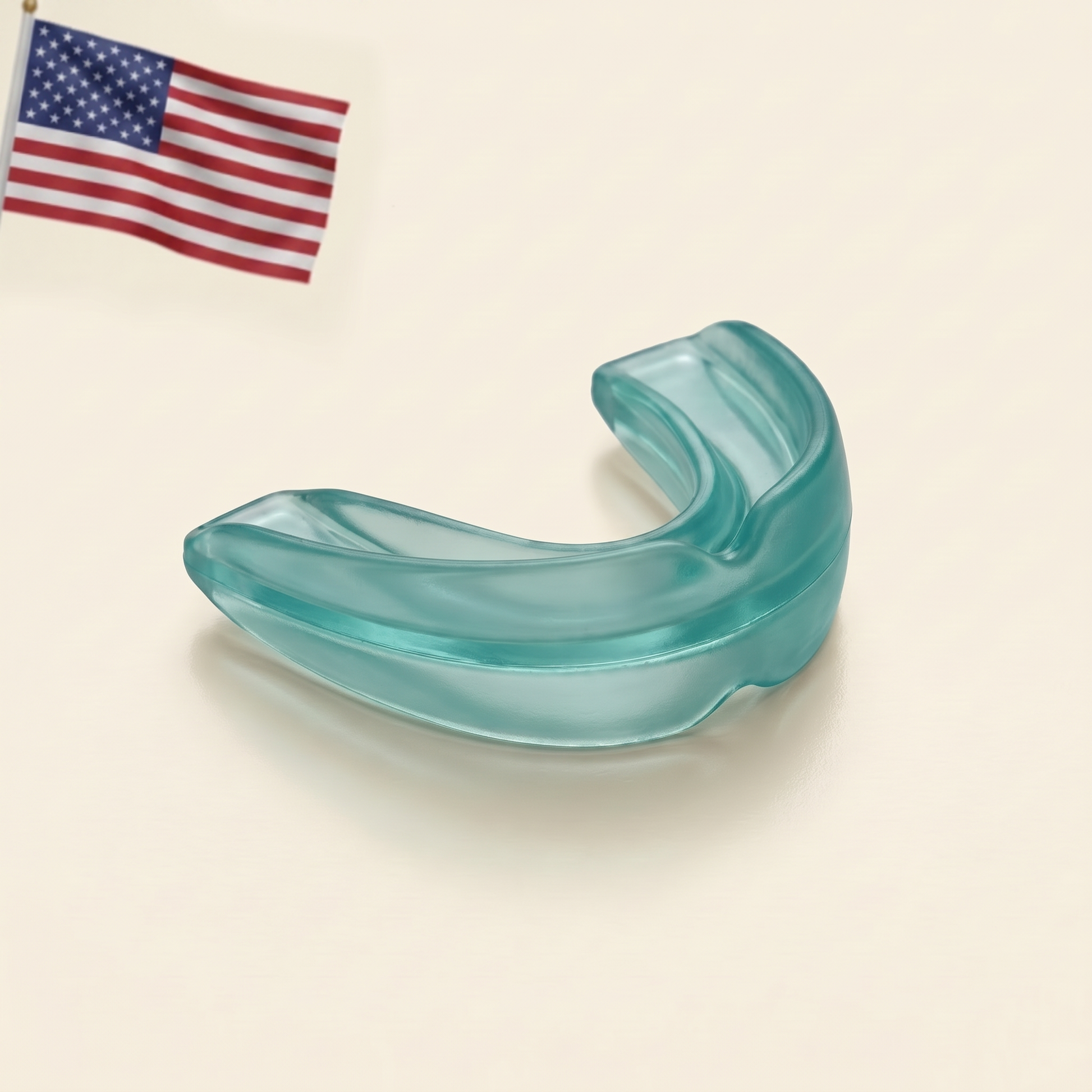 Snorvana Jaw-Align anti-snore mouthpiece with US flag